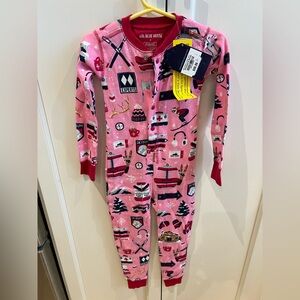Hatley Pink ski bum One Piece Pajama 2t